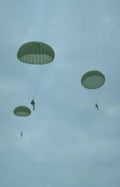 paratroopers descent sky Vintage A4 Photo Print