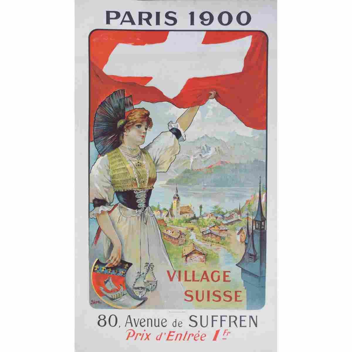 paris 1900 village suisse sim 1900 2 Advert A4 Photo Print