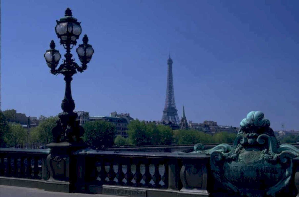 paris bridge eiffel 2 1980s 1990s A4 Photo Print