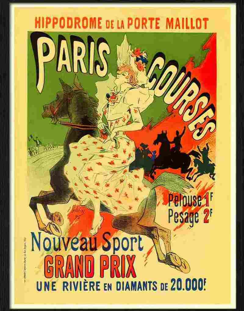 paris courses jules cheret 1890 Advert A4 Photo Print