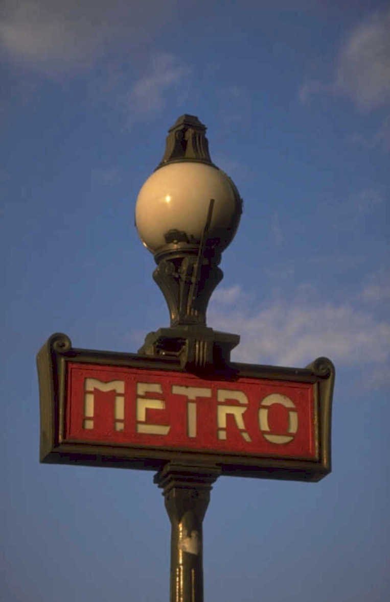 paris metro lamp 1980s 1990s A4 Photo Print