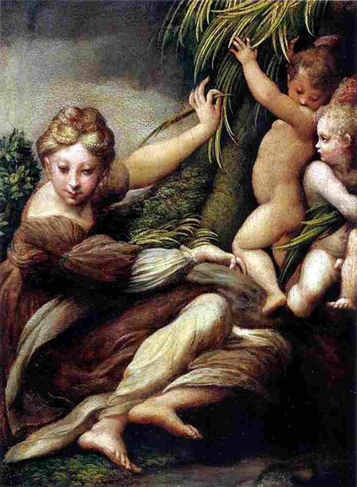 parm Saint with Two Angels Art A4 Photo Print