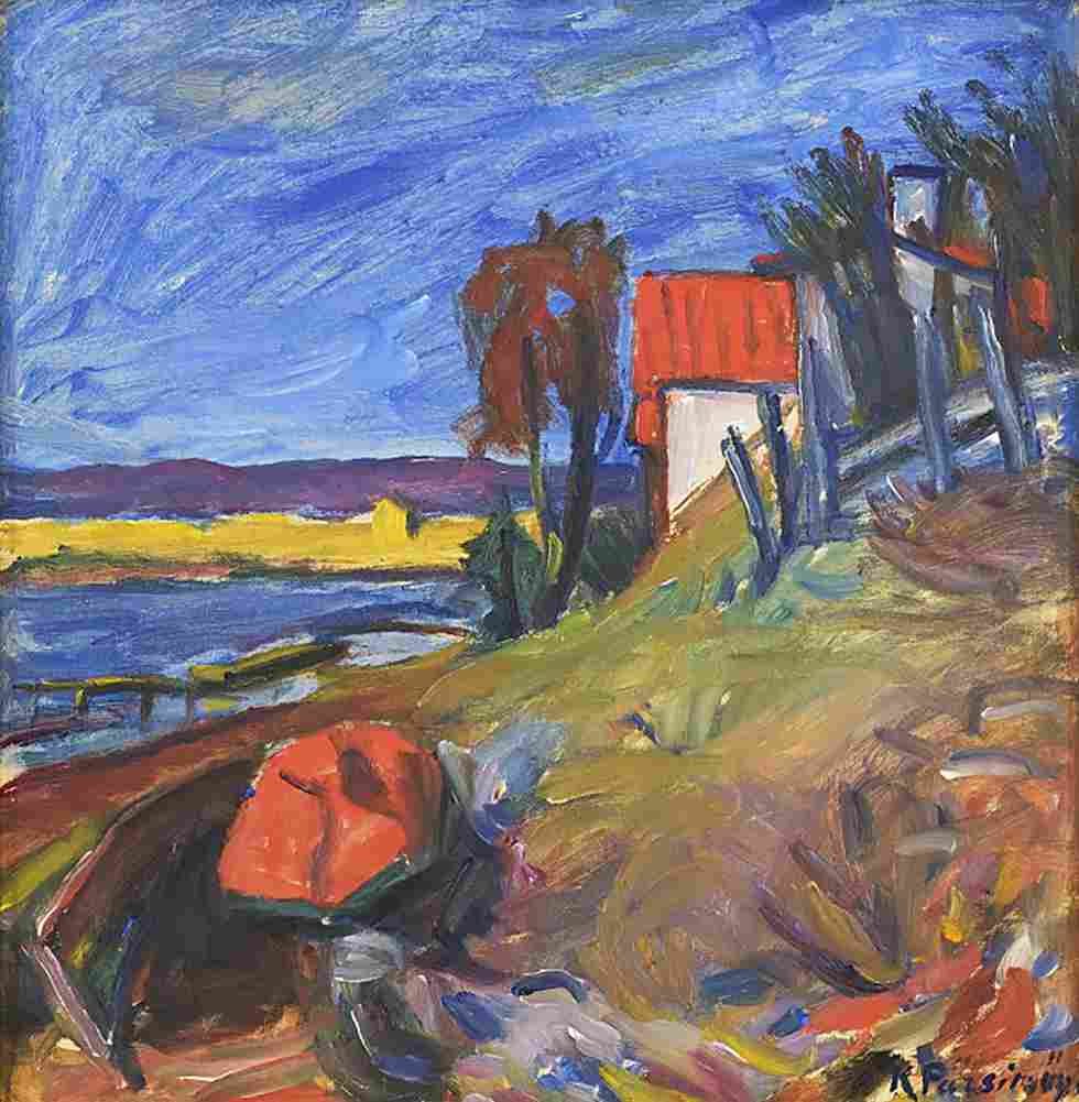 parsimagi house with a red roof Art A4 Photo Print