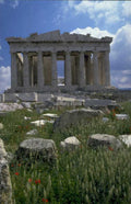 parthenon columns poppies 1980s 1990s A4 Photo Print