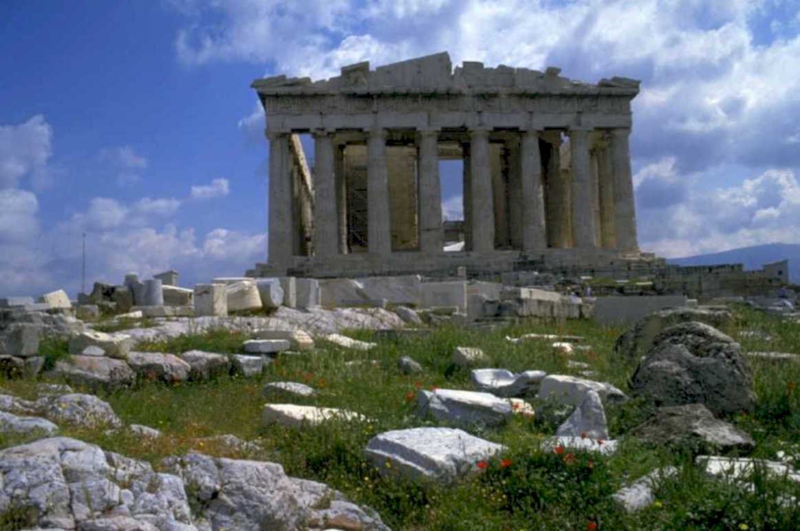 parthenon ruins acropolis 1980s 1990s A4 Photo Print