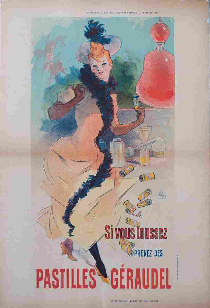 pastilles geraudel jules cheret 1891 9 Advert A4 Photo Print