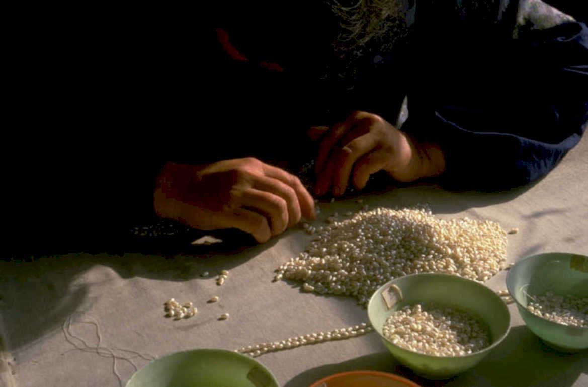 pearl sorting hands 1980s 1990s A4 Photo Print