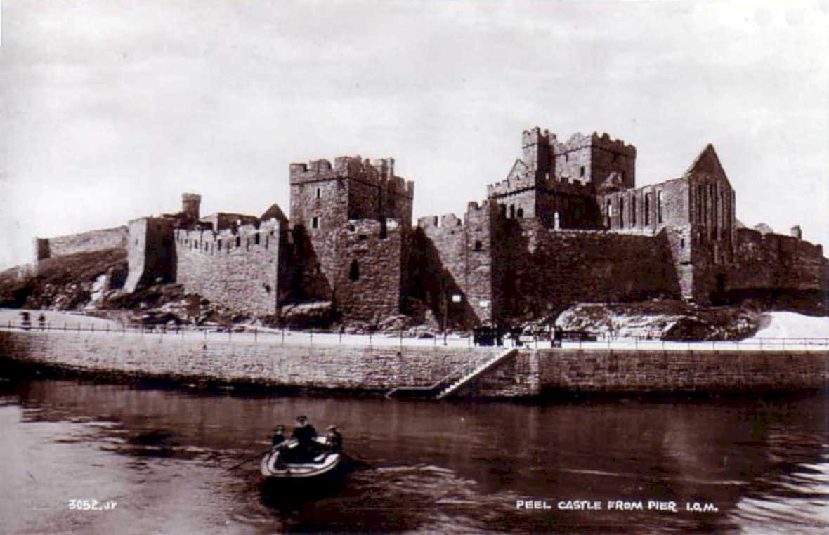 peel castle pierVintage 1880s 1900s A4 Photo Print