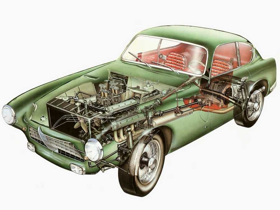 pegaso z102 berlinetta 1953 cutaway A4 Photo Print
