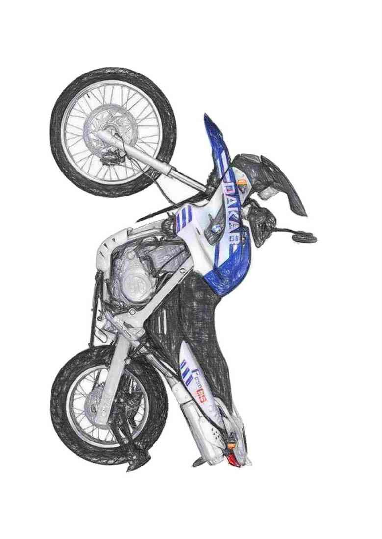 pencil BMW F650GS Dakar 2004 A4 Photo Print