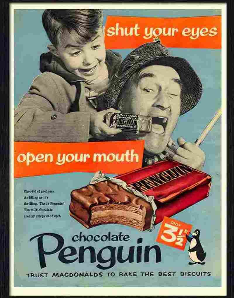 penguin chocolate biscuit 1957 Advert A4 Photo Print