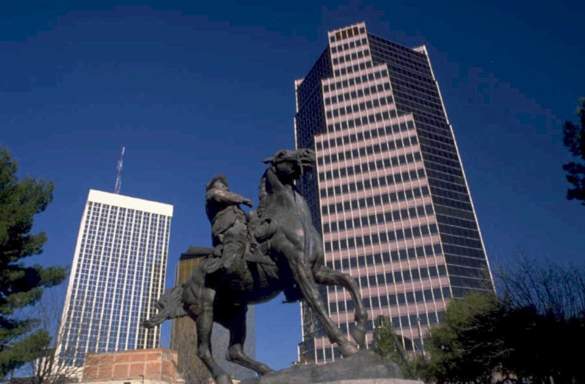 pershing statue okc 1980s 1990s A4 Photo Print