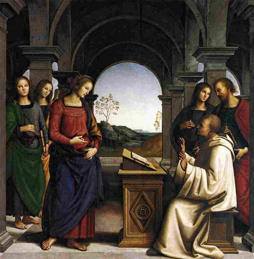 perugino the vision of saint bernard Art A4 Photo Print