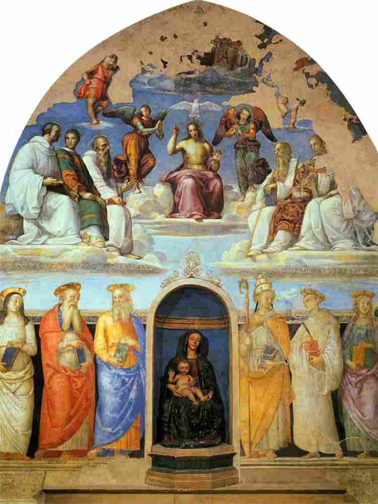 perugino trinity and six saints Art A4 Photo Print