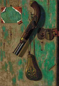 peto pistol gate latch and powder horn Art A4 Photo Print