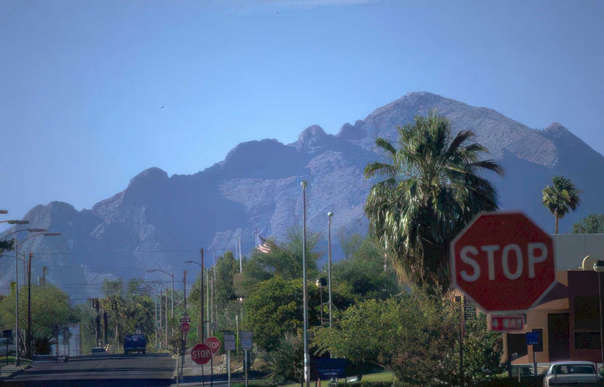 phoenix mountains scene Vintage A4 Photo Print