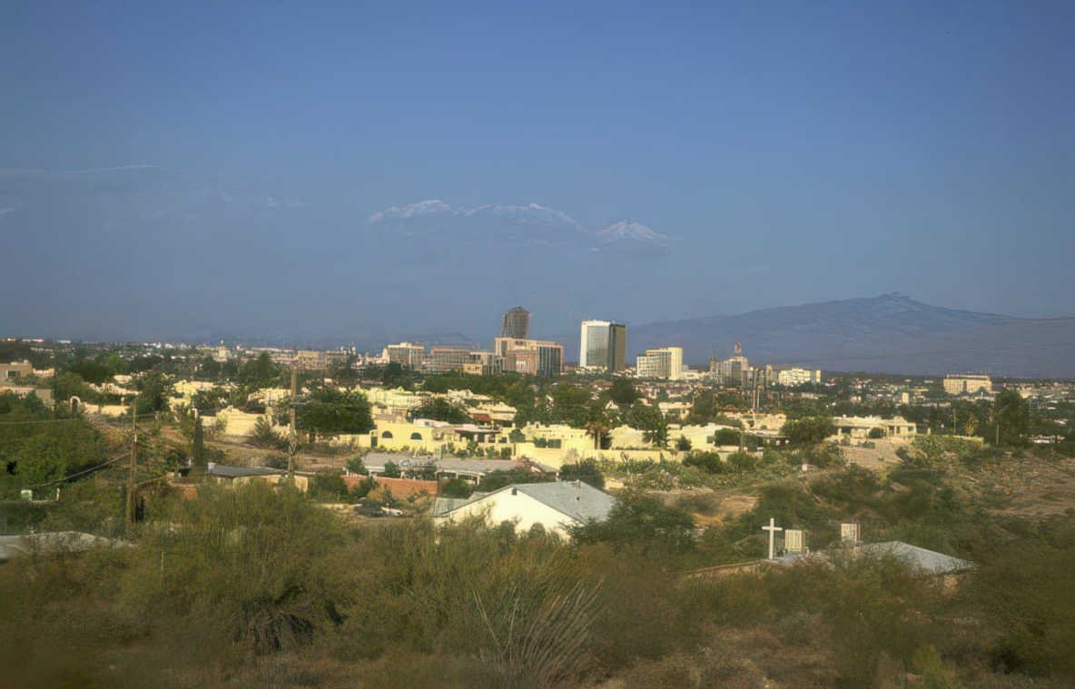 phoenix skyline mountains Vintage A4 Photo Print