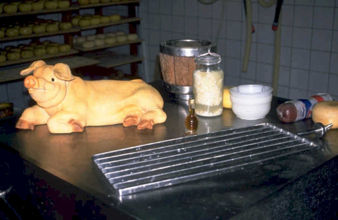 pig butchering table 1980s 1990s A4 Photo Print