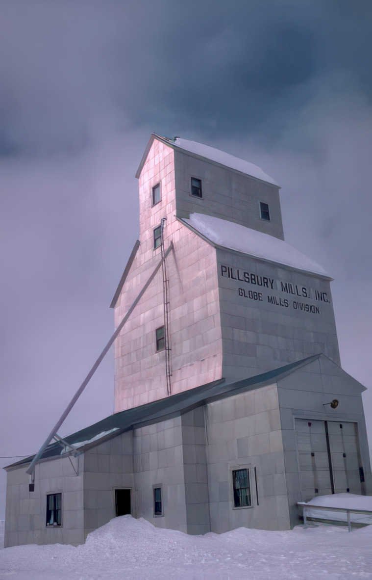 pillsbury silo snow Vintage A4 Photo Print