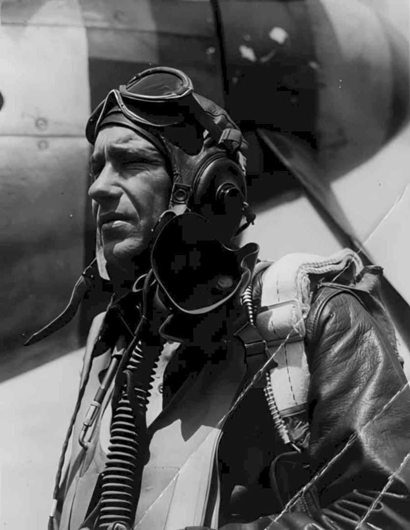 pilot p51 mustang Vintage world war A4 Photo Print