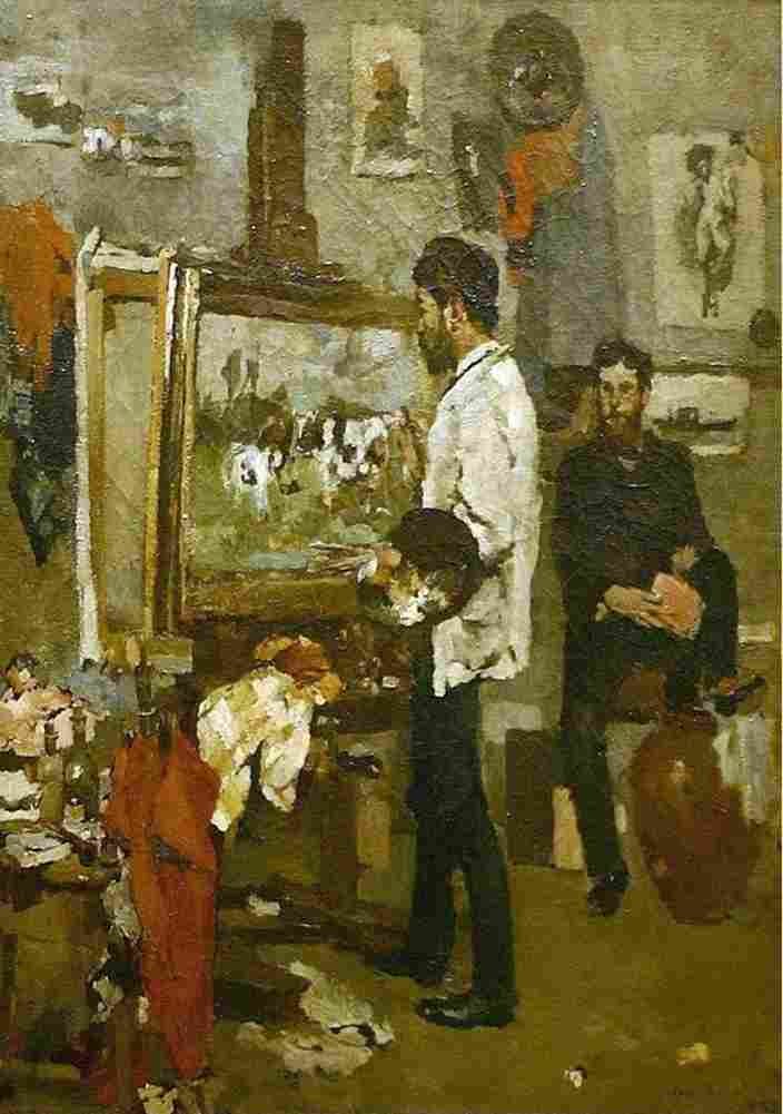 pinheiro the artist in his studio Art A4 Photo Print