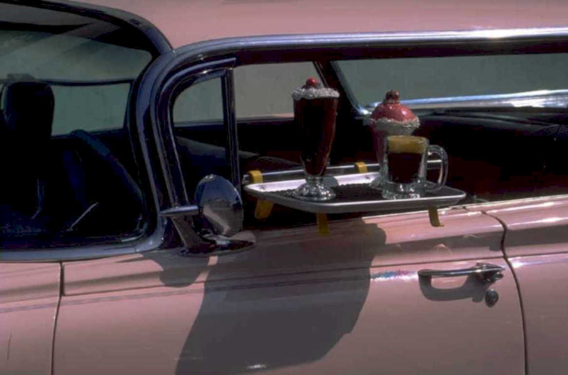 pink cadillac interior 1980s 1990s A4 Photo Print