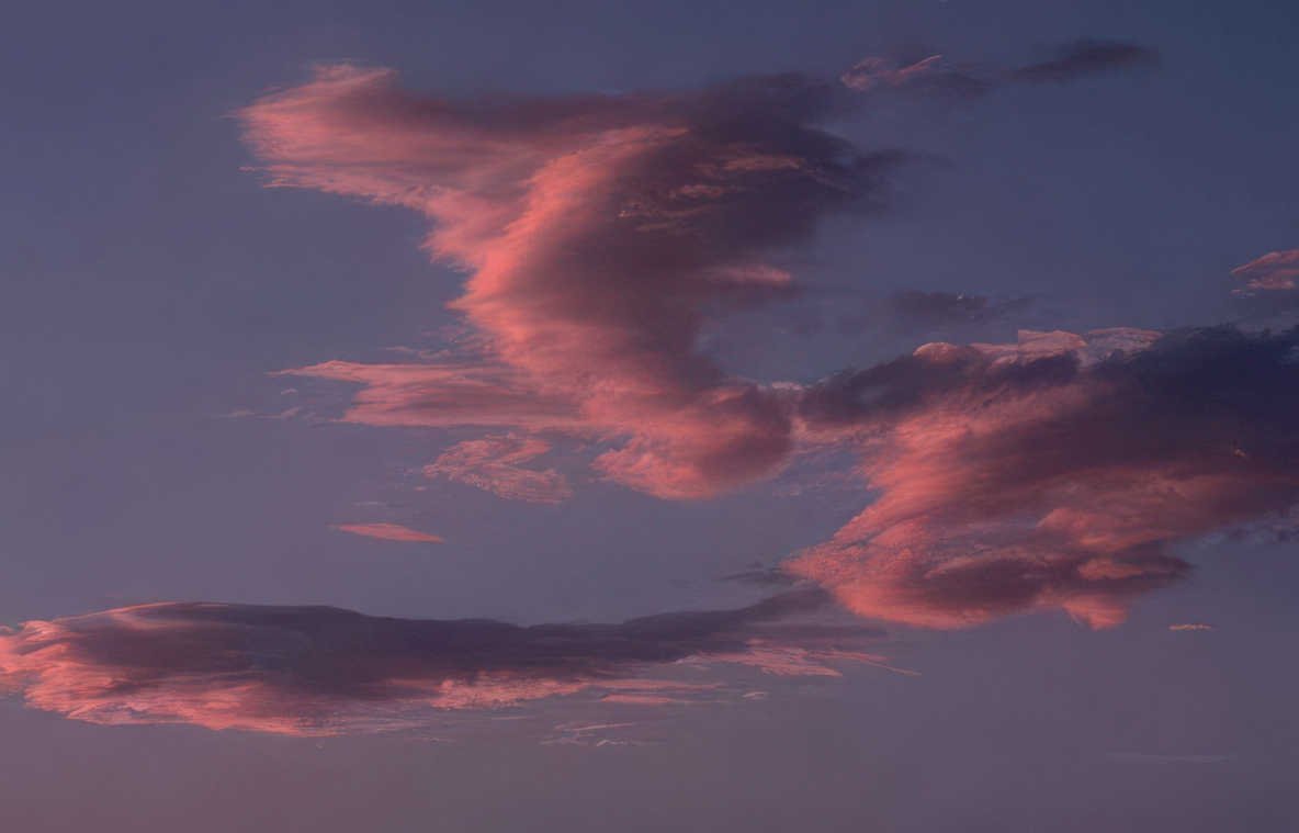 pink clouds sunset Vintage A4 Photo Print