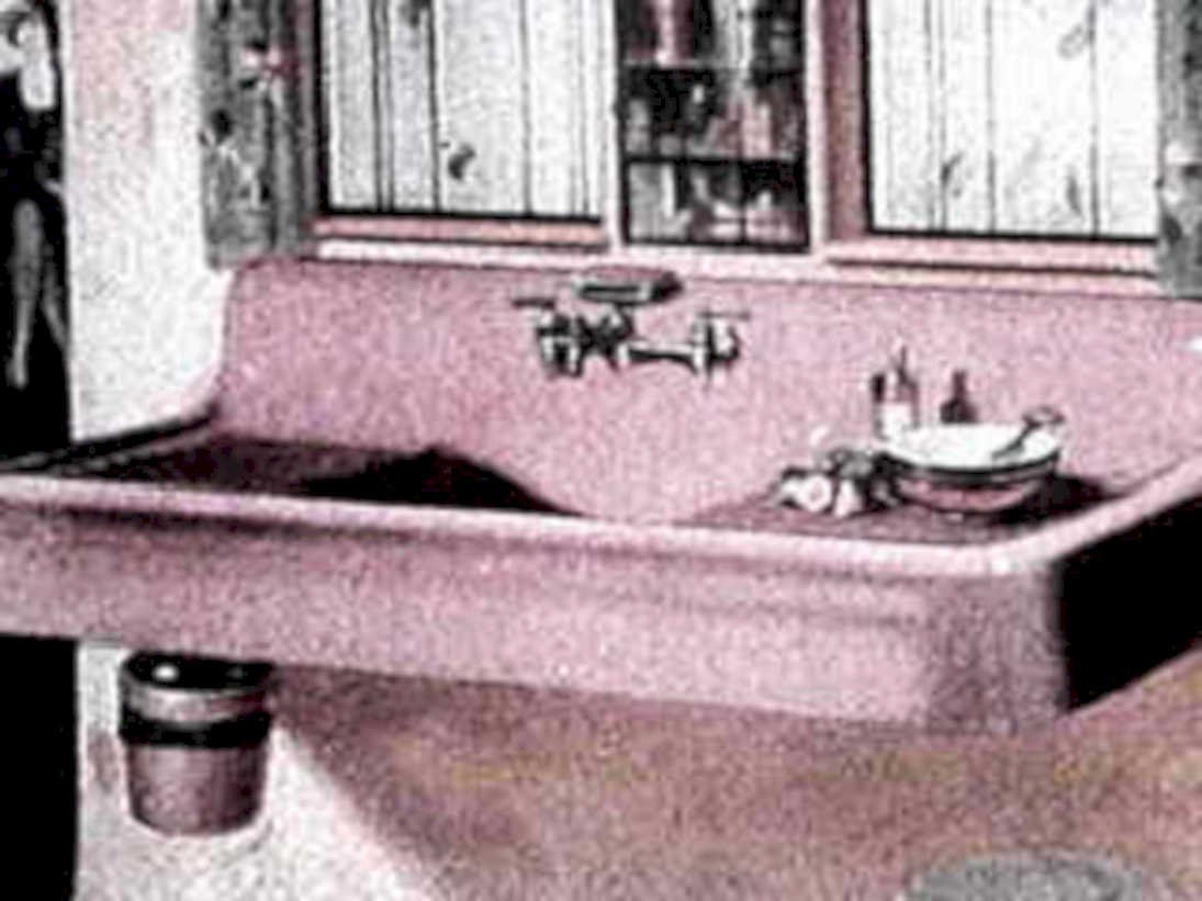 pink enamel sink1980s 1990s A4 Photo Print