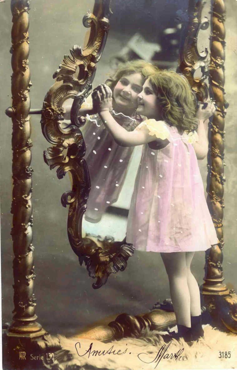 pink mirror america Vintage world war A4 Photo Print
