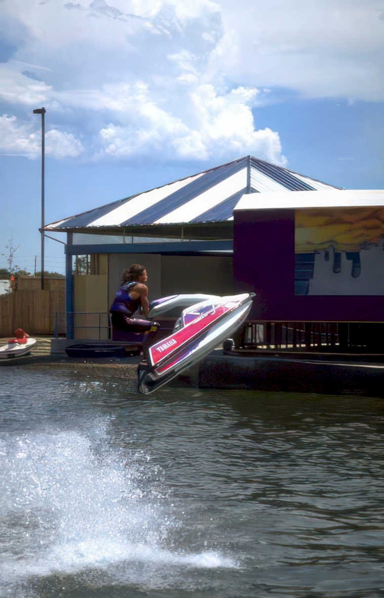 pink yamaha jet Vintage A4 Photo Print