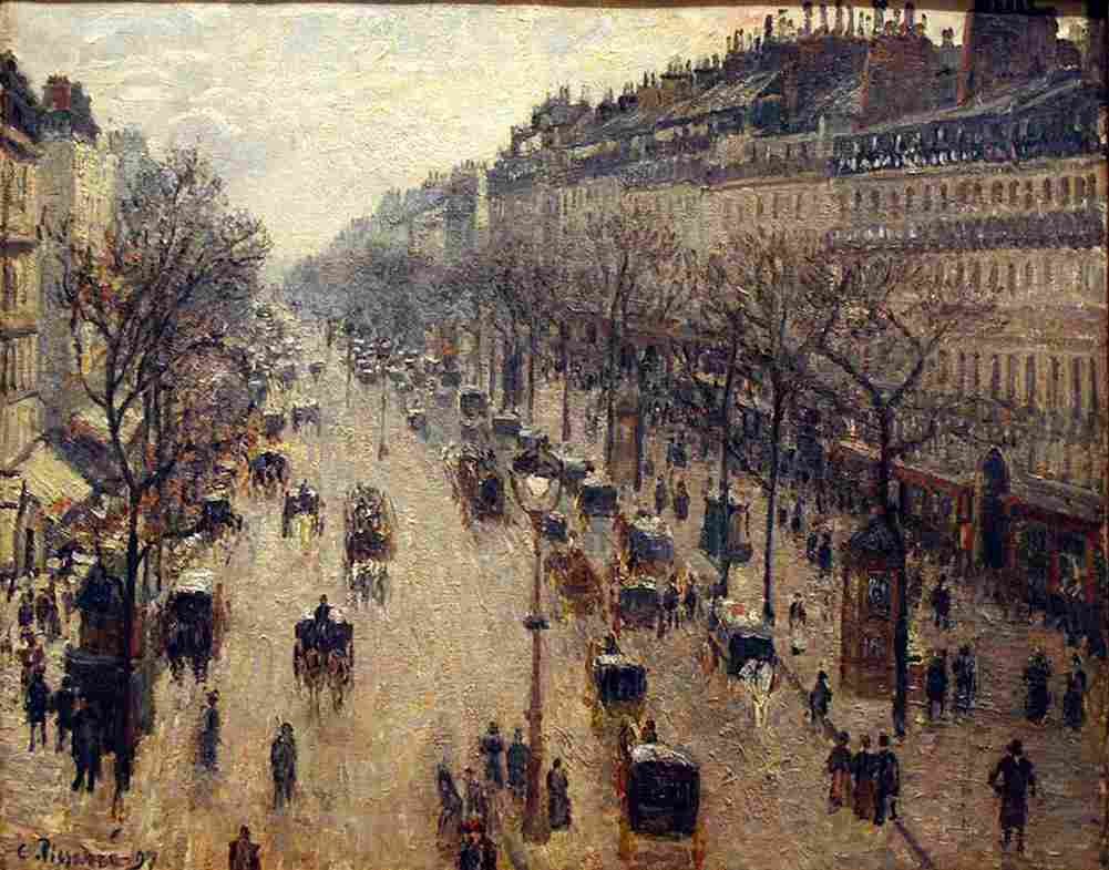 piss Boulevard Montmartre on a Winter Morning Art A4 Photo Print