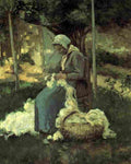 piss Female Peasant Carding Wool Art A4 Photo Print