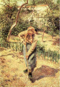 piss Woman Digging in an Orchard Art A4 Photo Print