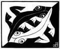 plane filling motif with reptiles mc escher 1940 A4 Photo Print