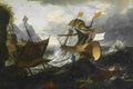 plattenberg shipwreck of two men o war in heavy storms Art A4 Photo Print