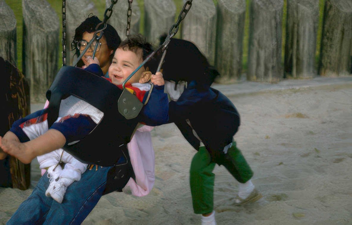 playground swing set 1 Vintage A4 Photo Print