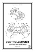 playstation controller patent print white A4 Photo Print