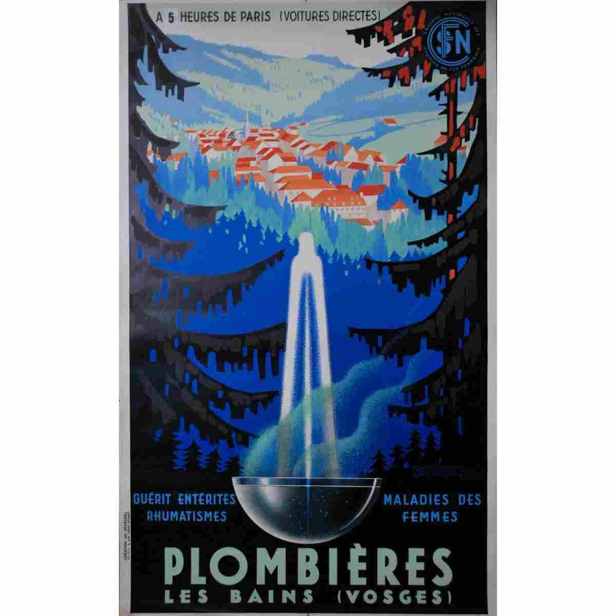 plombieres les bains adolphe senechal 1939 2 Advert A4 Photo Print