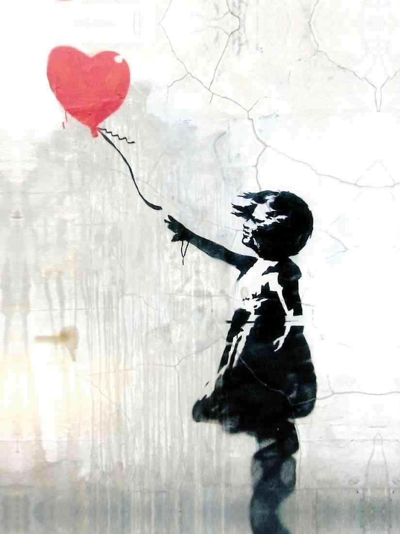 plus Banksy Bristol Graffiti girl with red balloon 2 A4 Photo Print