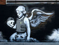plus Banksy cherub angel with skull in hand Graffiti OZONE A4 Photo Print