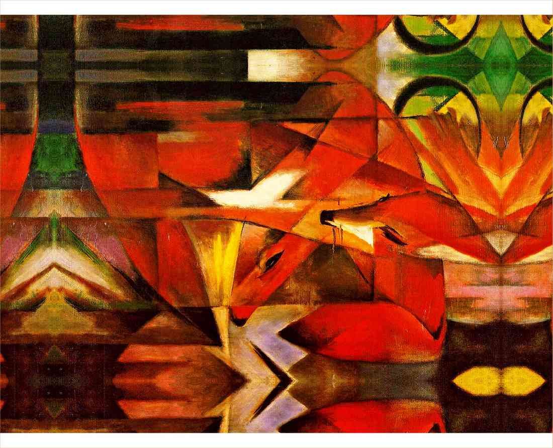 plus Foxes Franz Marc use A4 Photo Print