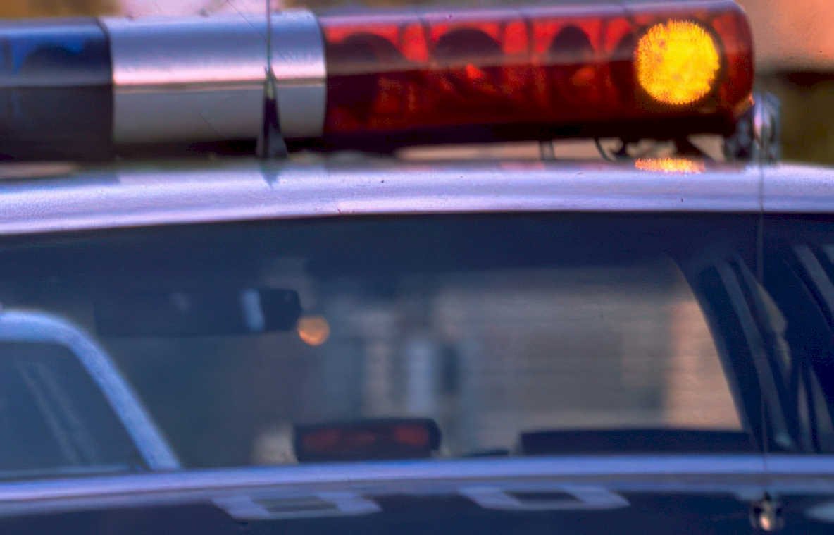 police vehicle lights Vintage A4 Photo Print