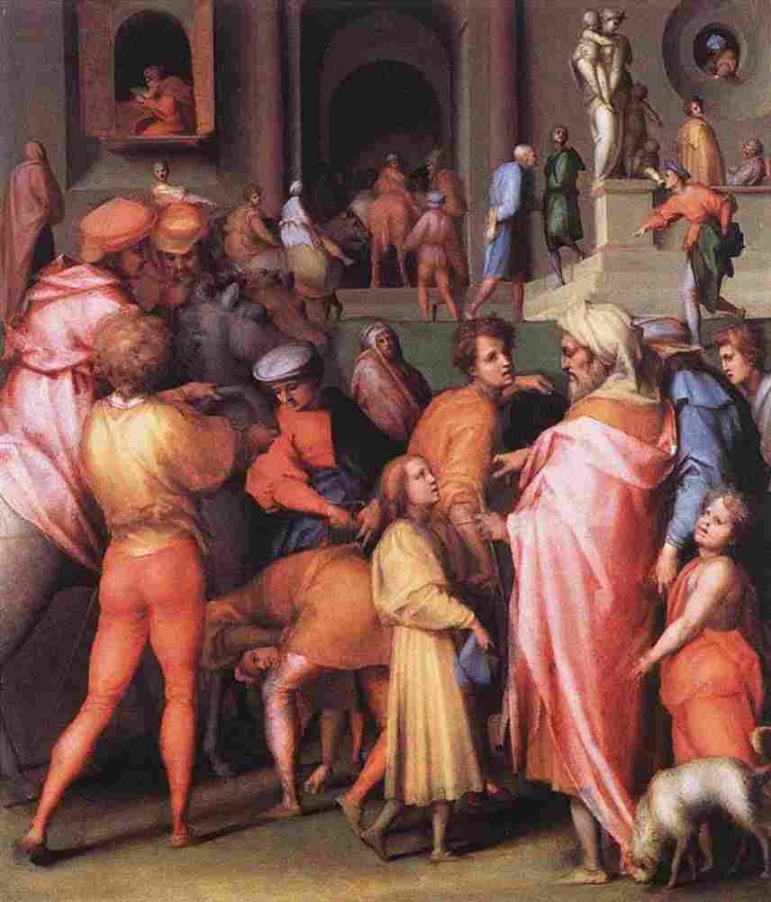 pontormo jacopo da joseph being sold to potiphar Art A4 Photo Print