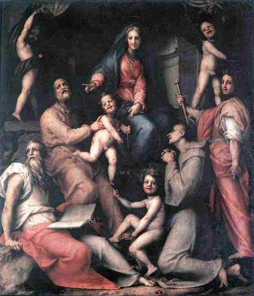 pontormo jacopo da madonna and child with saints Art A4 Photo Print