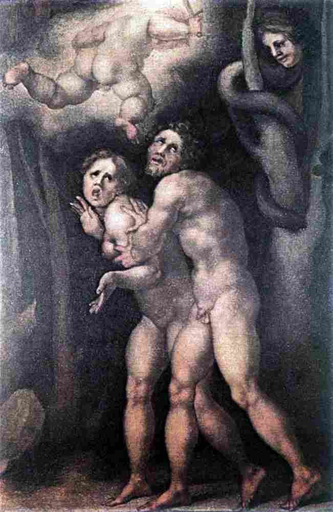pontormo jacopo da the expulsion from earthly paradise Art A4 Photo Print