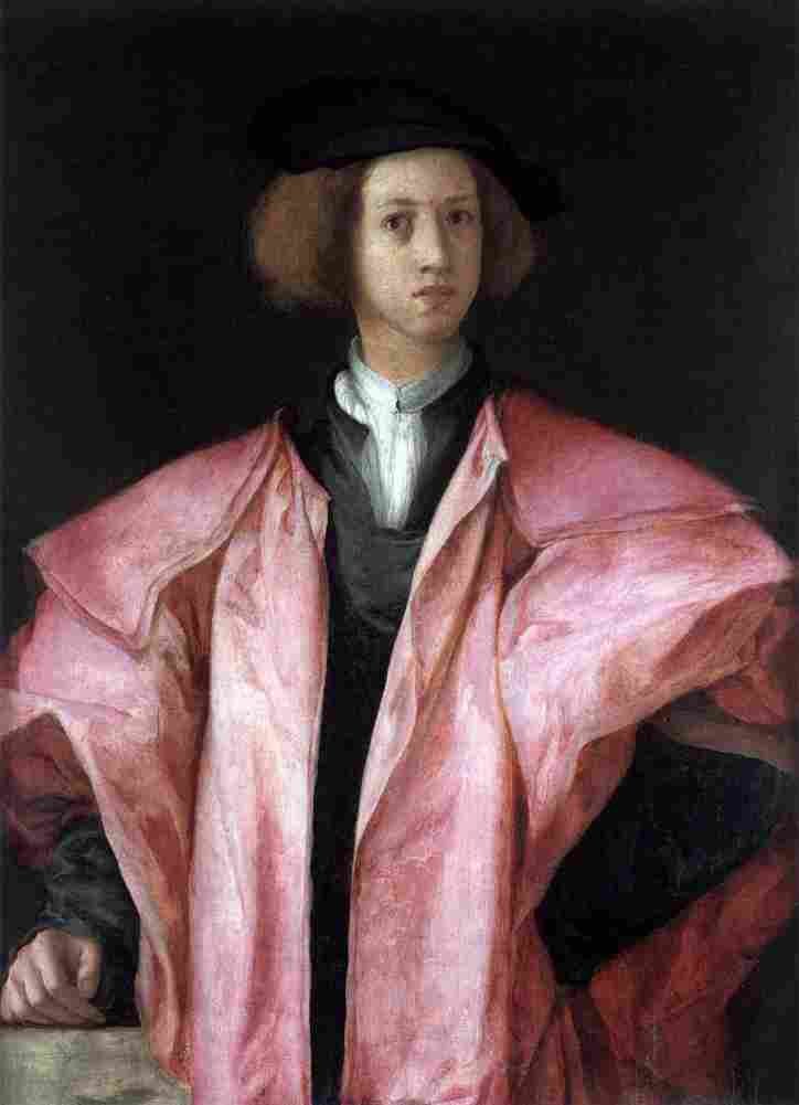 pontormo jacopo da youth in a pink coat Art A4 Photo Print