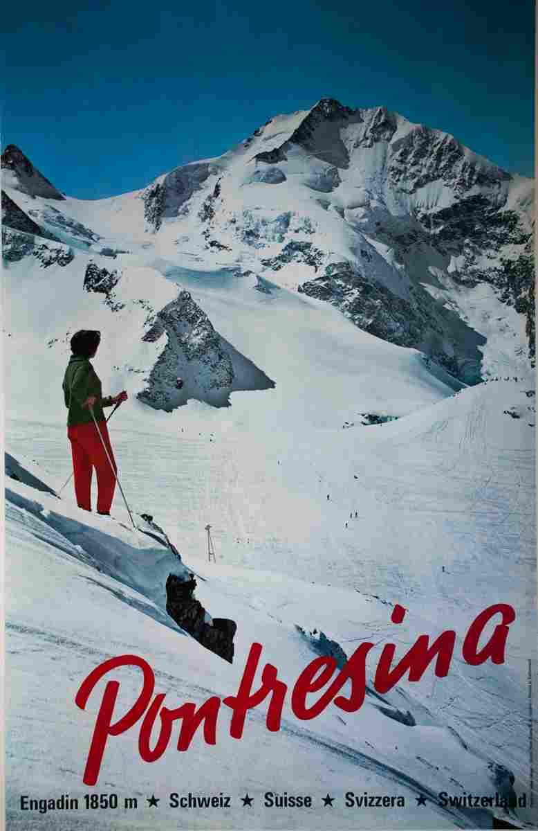 pontresina jules geiger 1962 5 Advert A4 Photo Print