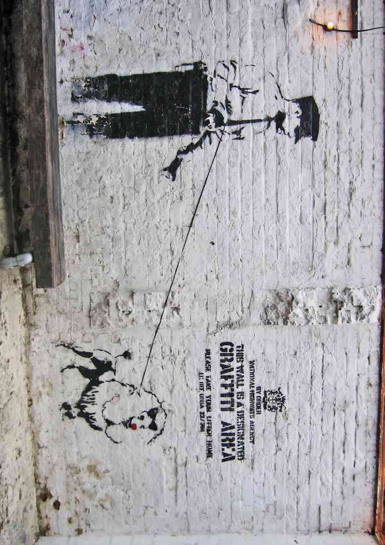 poodle Graffiti banksy security guard A4 Photo Print