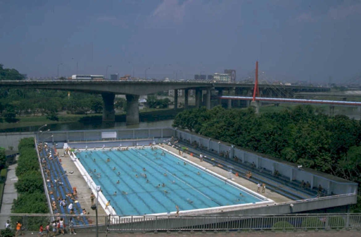 pool bridge swimmers 1980s 1990s A4 Photo Print