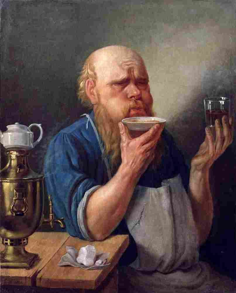 popov andrei workman drinking tea Art A4 Photo Print